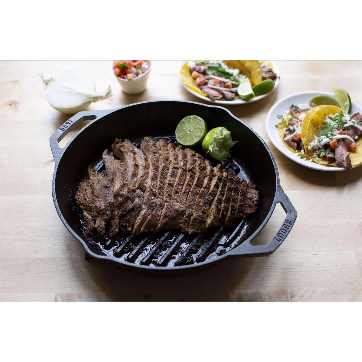 Lodge Cast Iron Grill Pan 12 In. Black - Image 3