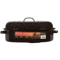 Granite Ware Porcelain Enamel Covered Roaster 10 Lb Black