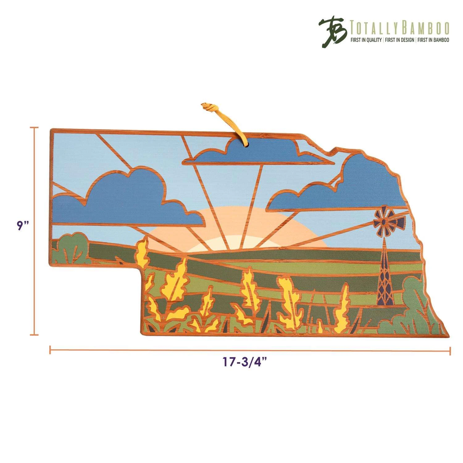 Totally Bamboo 18 In. L X 9 In. W X 1 In. Bamboo Nebraska Serving & Cutting Board 1 Pk - Image 3