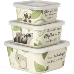 Precious Moments Multicolored Food Storage Container Set 3 Pk