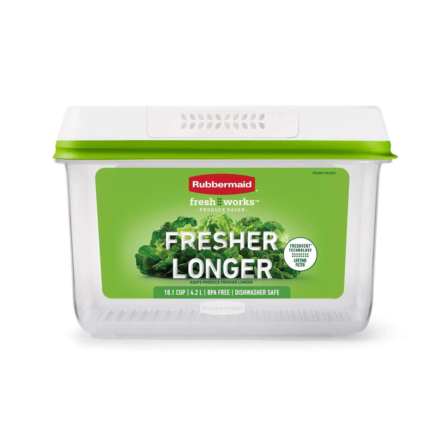 Rubbermaid FreshWorks 18.1 Cups Clear Produce Keeper 1 Pk