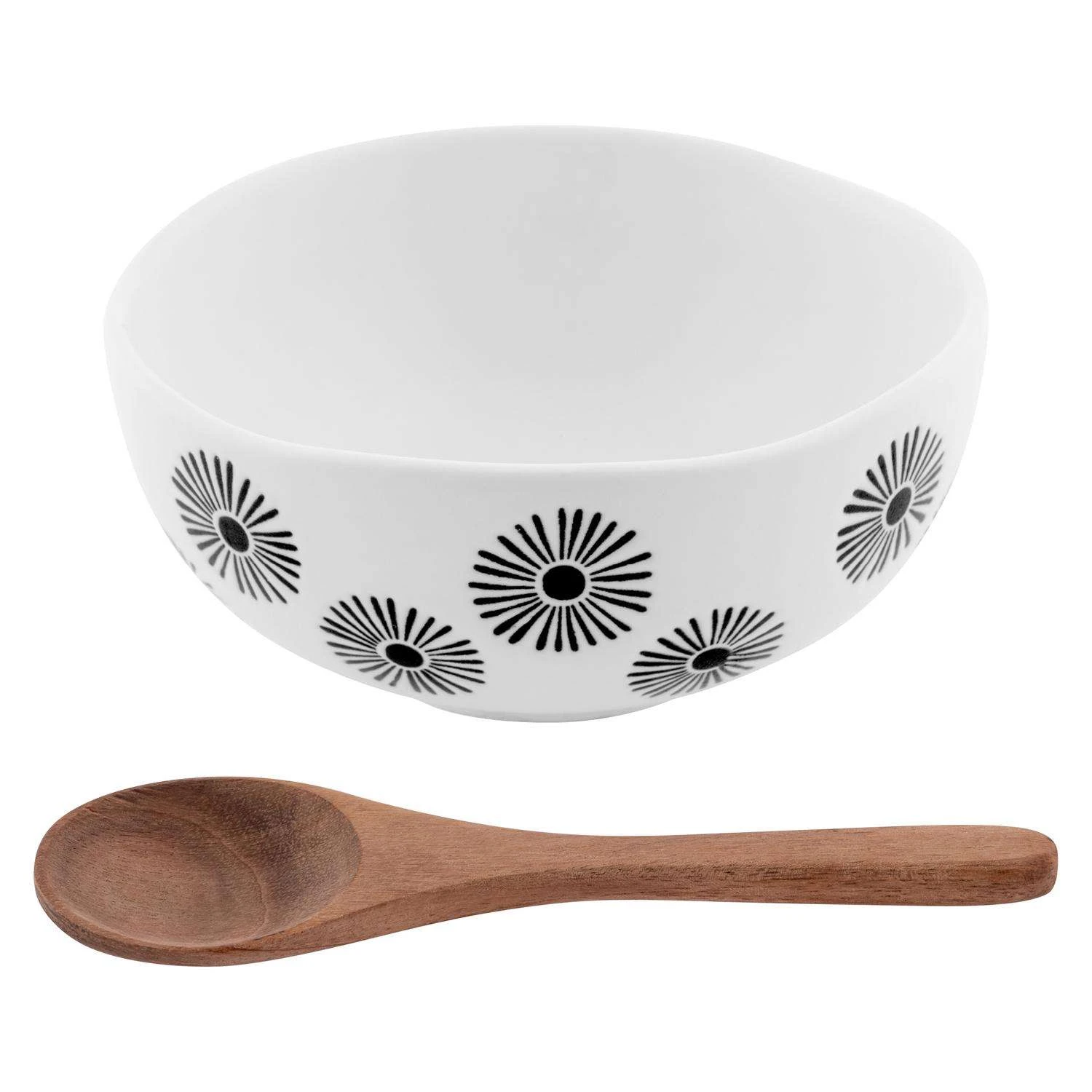 Karma Gifts Milo Black/White Stoneware Nut Bowl 1 Pk