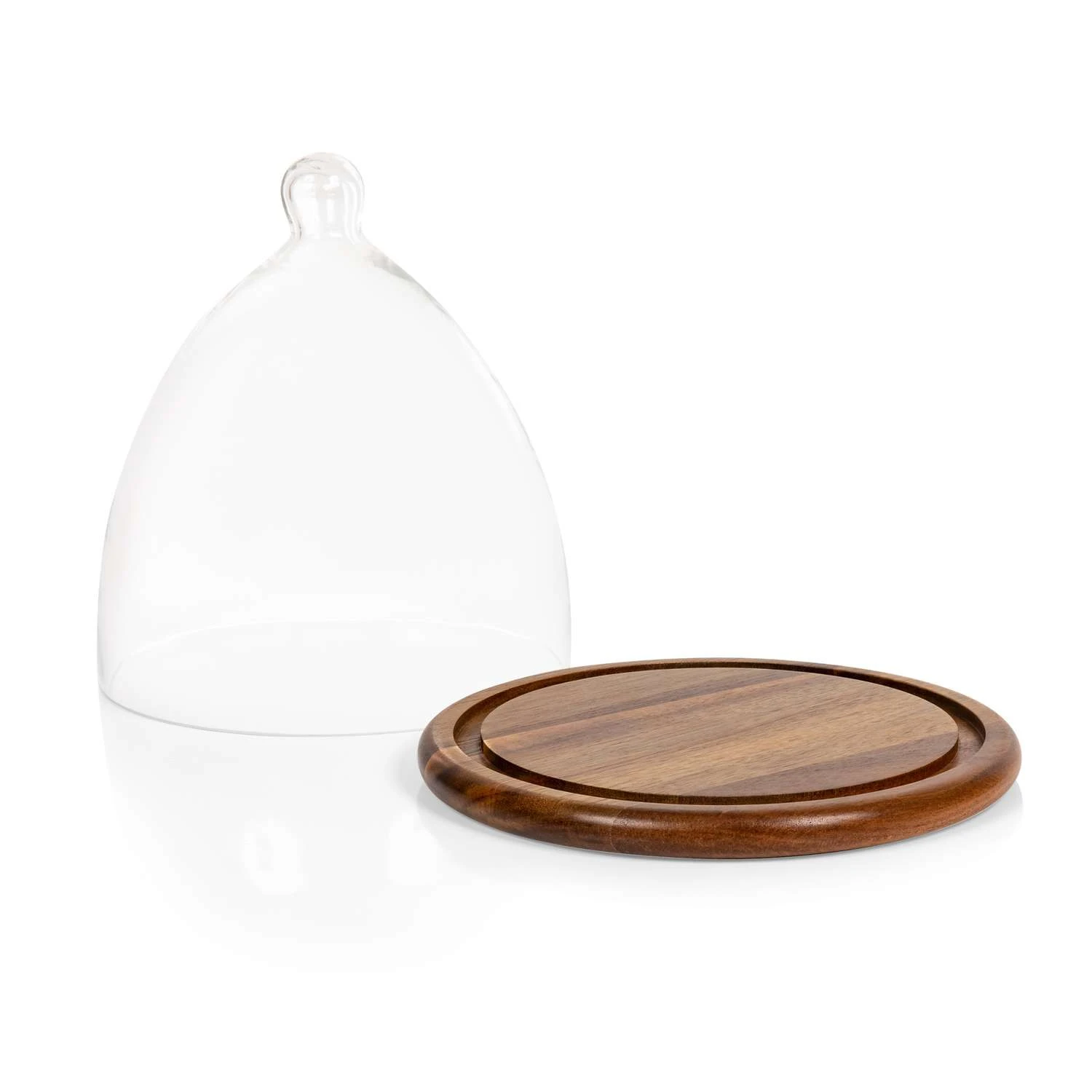 Toscana 9 In. L X 9 In. W X 8.77 In. Acacia Wood/Glass Cheese Cloche Dome - Image 2