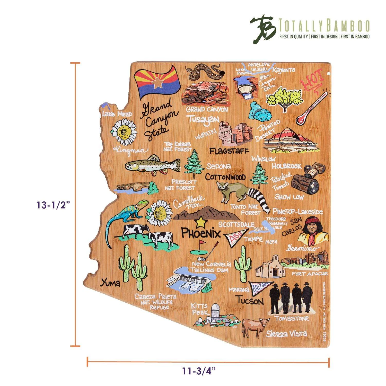 Totally Bamboo Fish Kiss 11.75 In. L X 13.5 In. W X 0.63 In. Bamboo Arizonia Serving & Cutting Board - Image 3