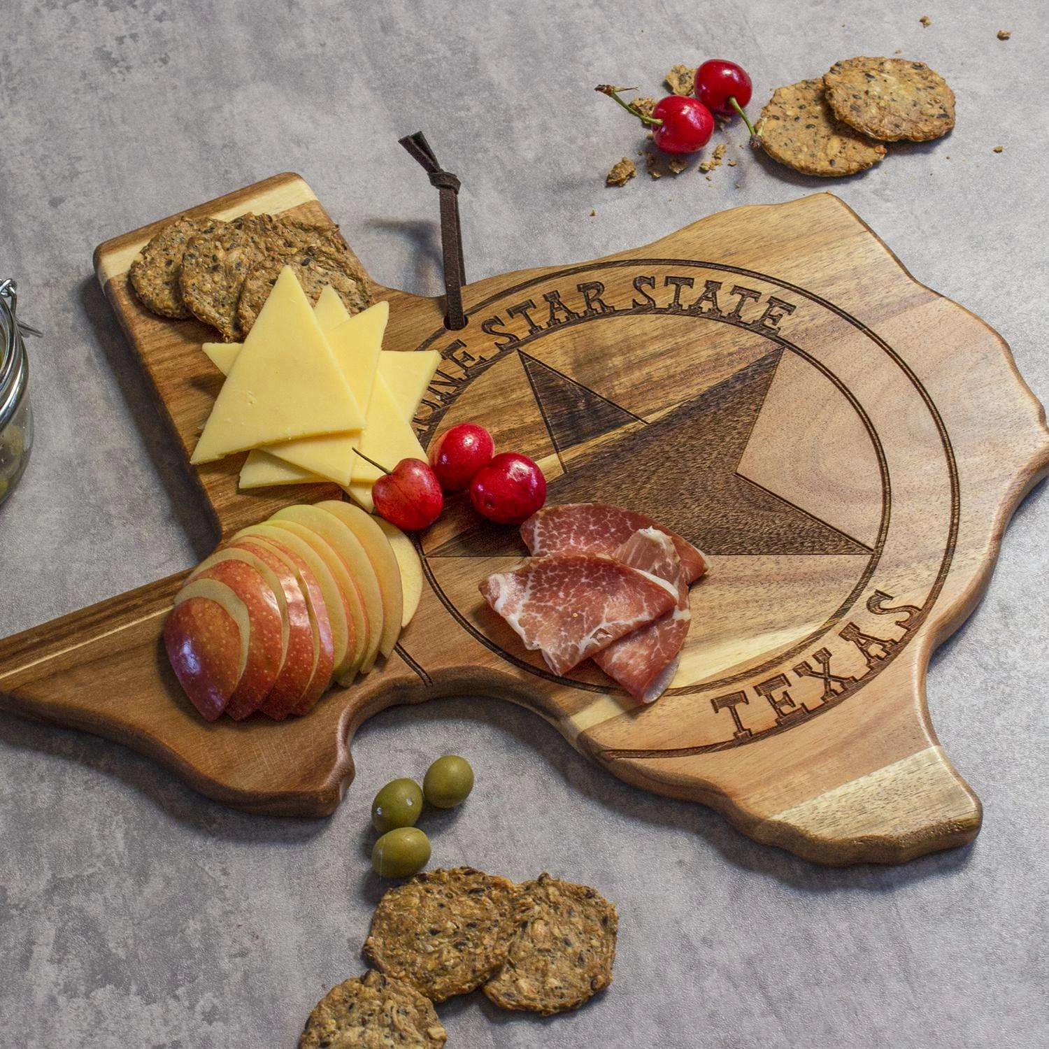 Totally Bamboo Rock & Branch 14 In. L X 13.38 In. W X 0.63 In. Acacia Wood Texas Serving & Cutting B - Image 5