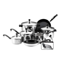 Farberware Stainless Steel Cookware Set Assorted Silver