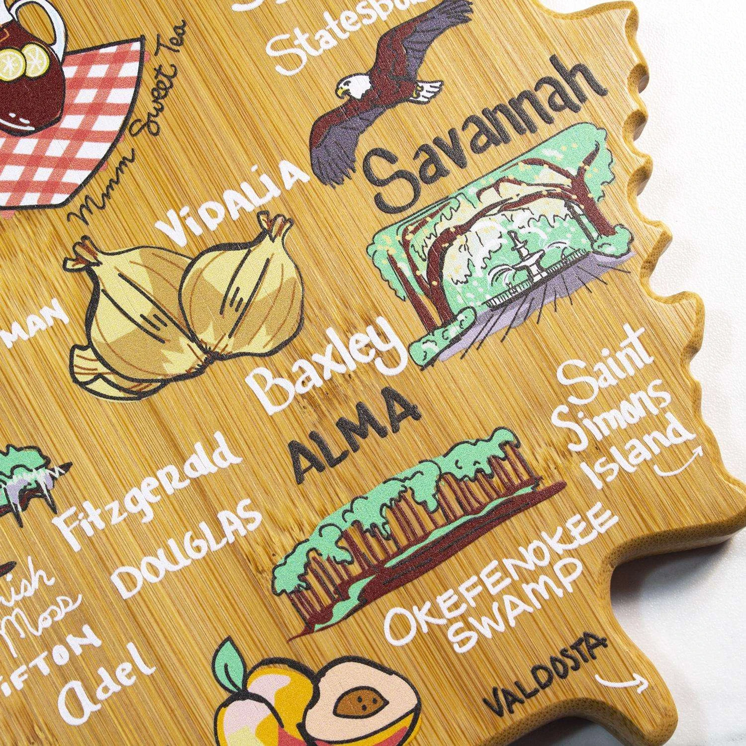 Totally Bamboo Fish Kiss 11.75 In. L X 13.25 In. W X 0.63 In. Bamboo Georgia Serving & Cutting Board - Image 9