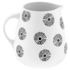 Karma Gifts Milo Black/White Stoneware Pitcher 1 Pk