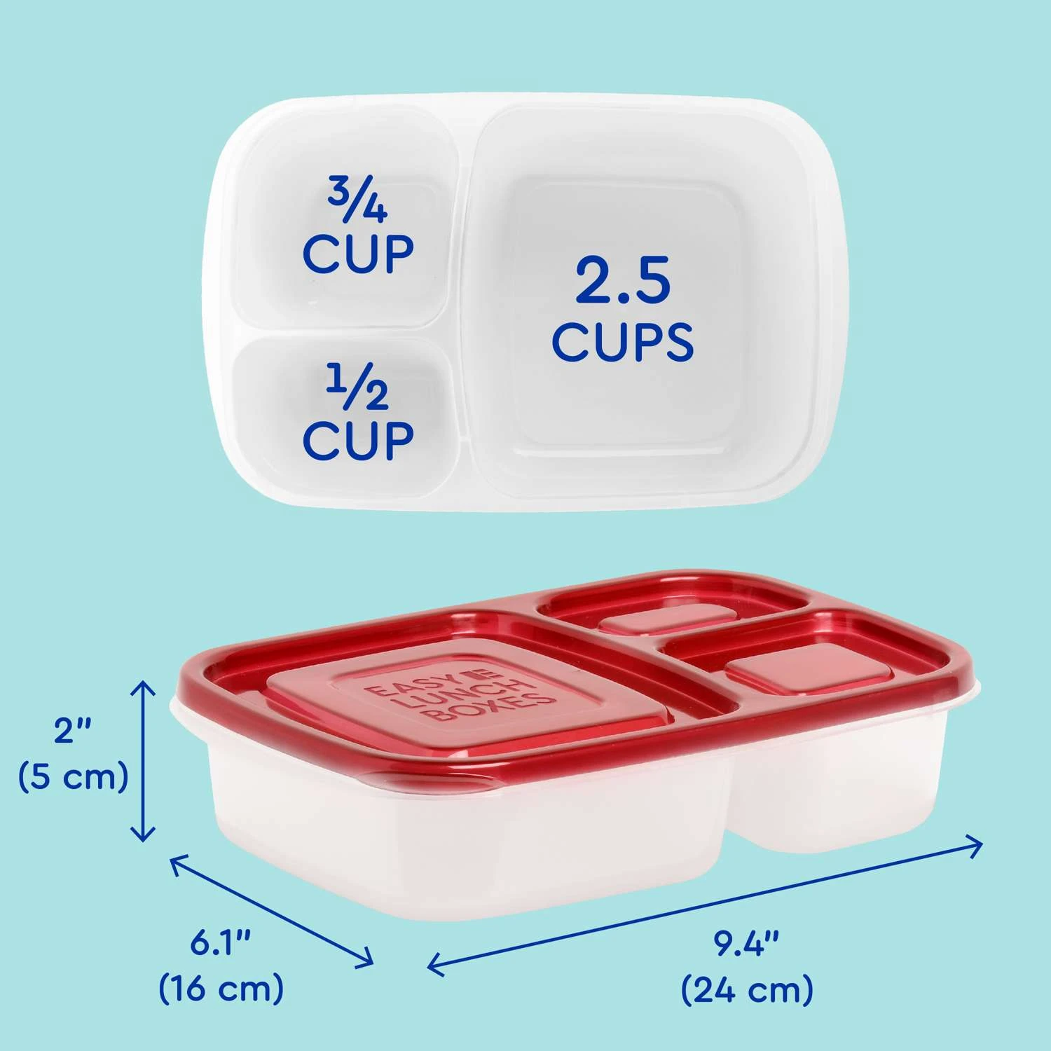 Easy Lunchboxes 3.75 Cups Clear Lunch Box 4 Pk - Image 5