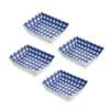 TarHong White/Navy Melamine Homemade Navy Gingham Burger Tray 4 Pk