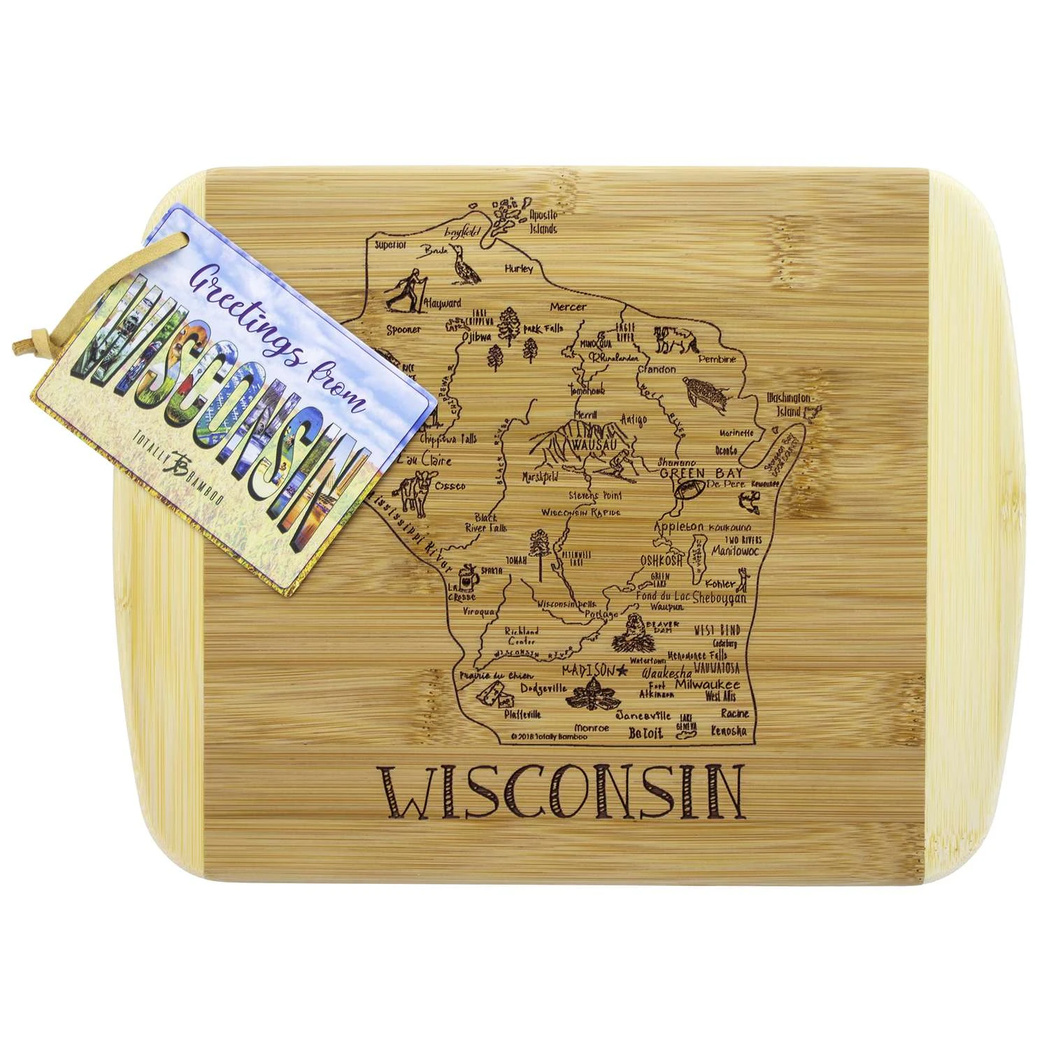Totally Bamboo A Slice Of Life 11 In. L X 8.75 In. W X 0.5 In. Bamboo Cutting Board - Image 3