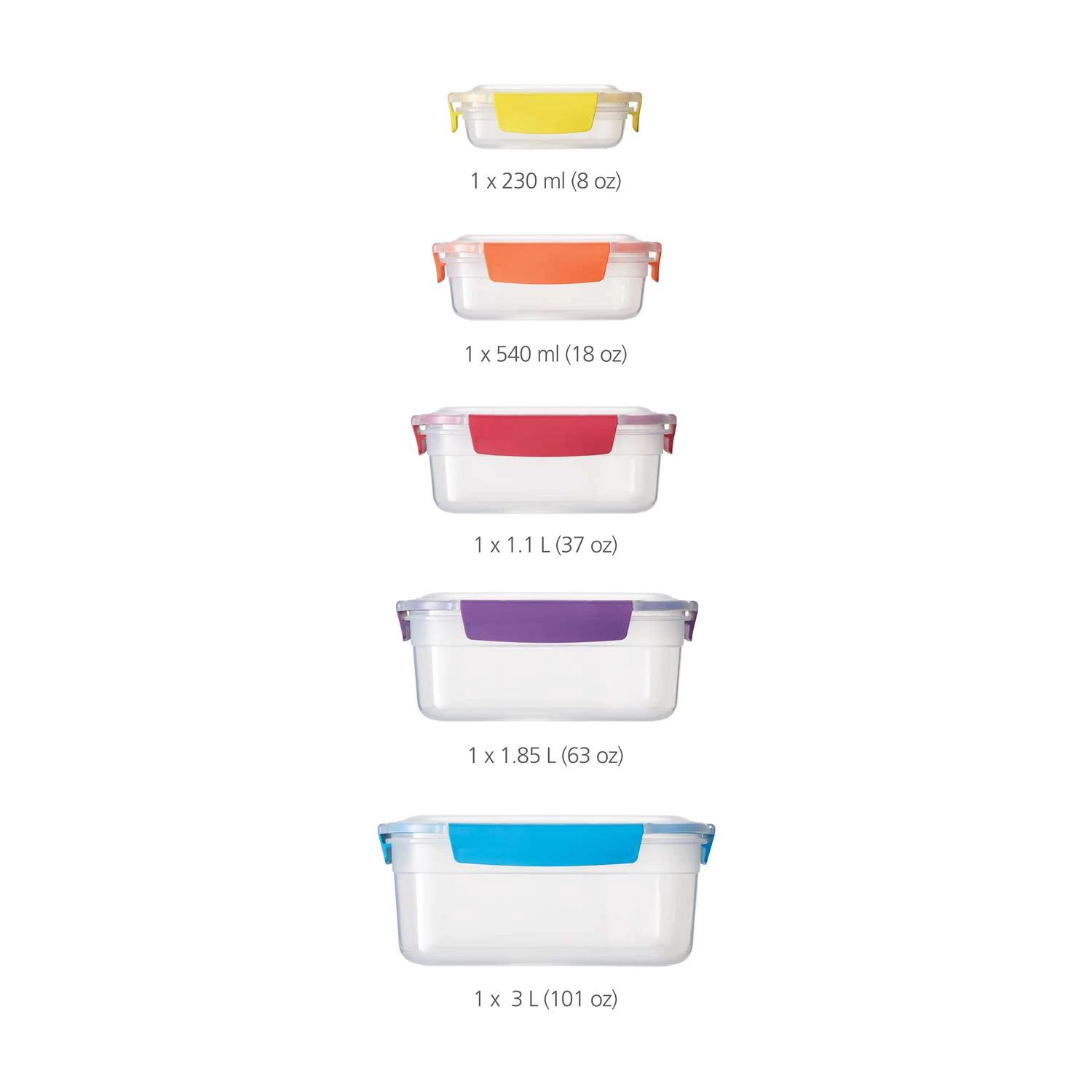 Joseph Joseph Nest Clear Food Storage Container Set 5 Pk - Image 2