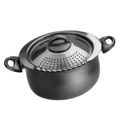 Bialetti Trends Collection Aluminum Pasta Pot 5 Qt Black