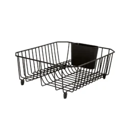 Rubbermaid 14.3 In. L X 12.4 In. W X 5.3 In. H Black Steel Dish Drainer