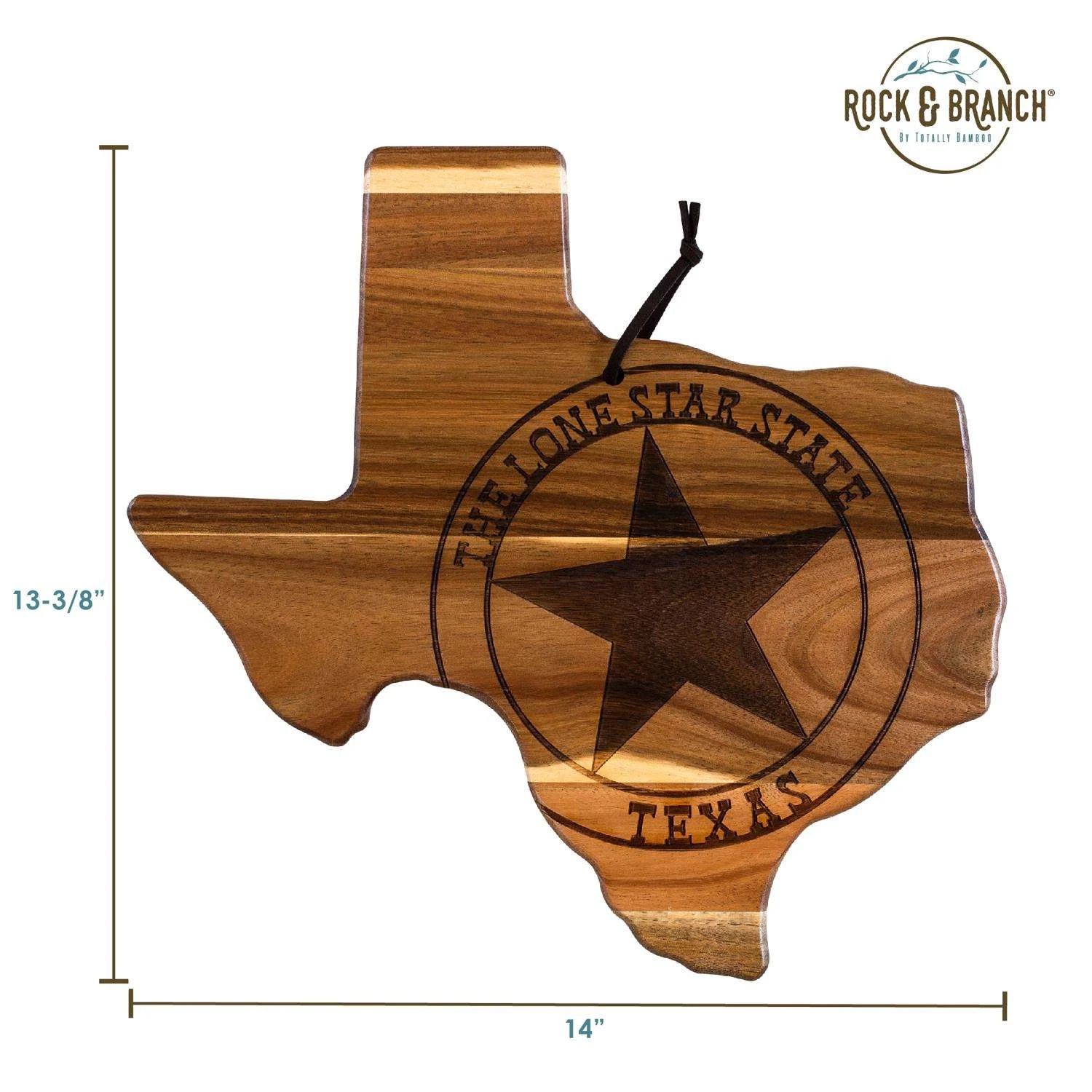 Totally Bamboo Rock & Branch 14 In. L X 13.38 In. W X 0.63 In. Acacia Wood Texas Serving & Cutting B - Image 2