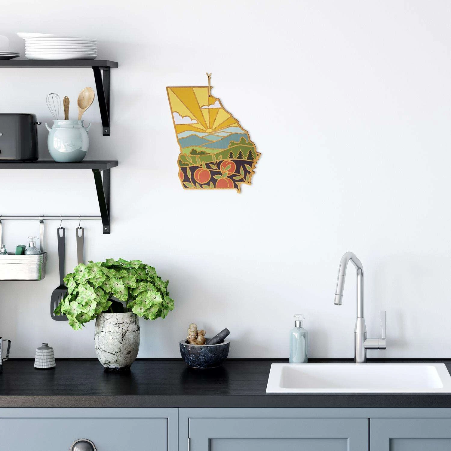 Totally Bamboo 11.75 In. L X 13.25 In. W X 0.6 In. Bamboo Georgia State Serving & Cutting Board 1 Pc - Image 4