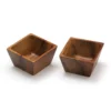 Lipper International Natural Acacia Wood Pinch Square Bowls 2 Pc