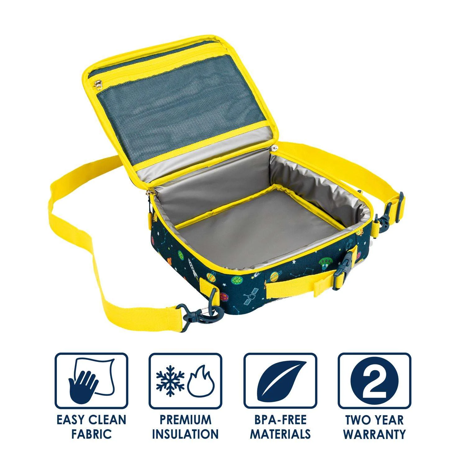 Bentgo Bentgo Kids Prints Space Reusable Lunch Bags 1 Pk - Image 6