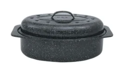Granite Ware Porcelain Enamel Covered Roaster 7 Lb Black