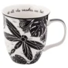 Karma Gifts Boho Black/White Ceramic Dragonfly Mug 3.7 In. D 1 Pk