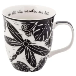 Karma Gifts Boho Black/White Ceramic Dragonfly Mug 3.7 In. D 1 Pk