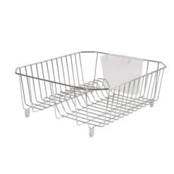 Rubbermaid 14.3 In. L X 12.4 In. W X 5.3 In. H Chrome Steel Dish Drainer