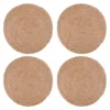 Karma Gifts Brown Jute Round Placemat Set 15 In. D 4 Pc