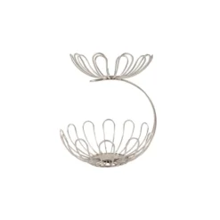 Spectrum Silver Steel Arched 2-Tier Bowl 10 In. D 1 Pk