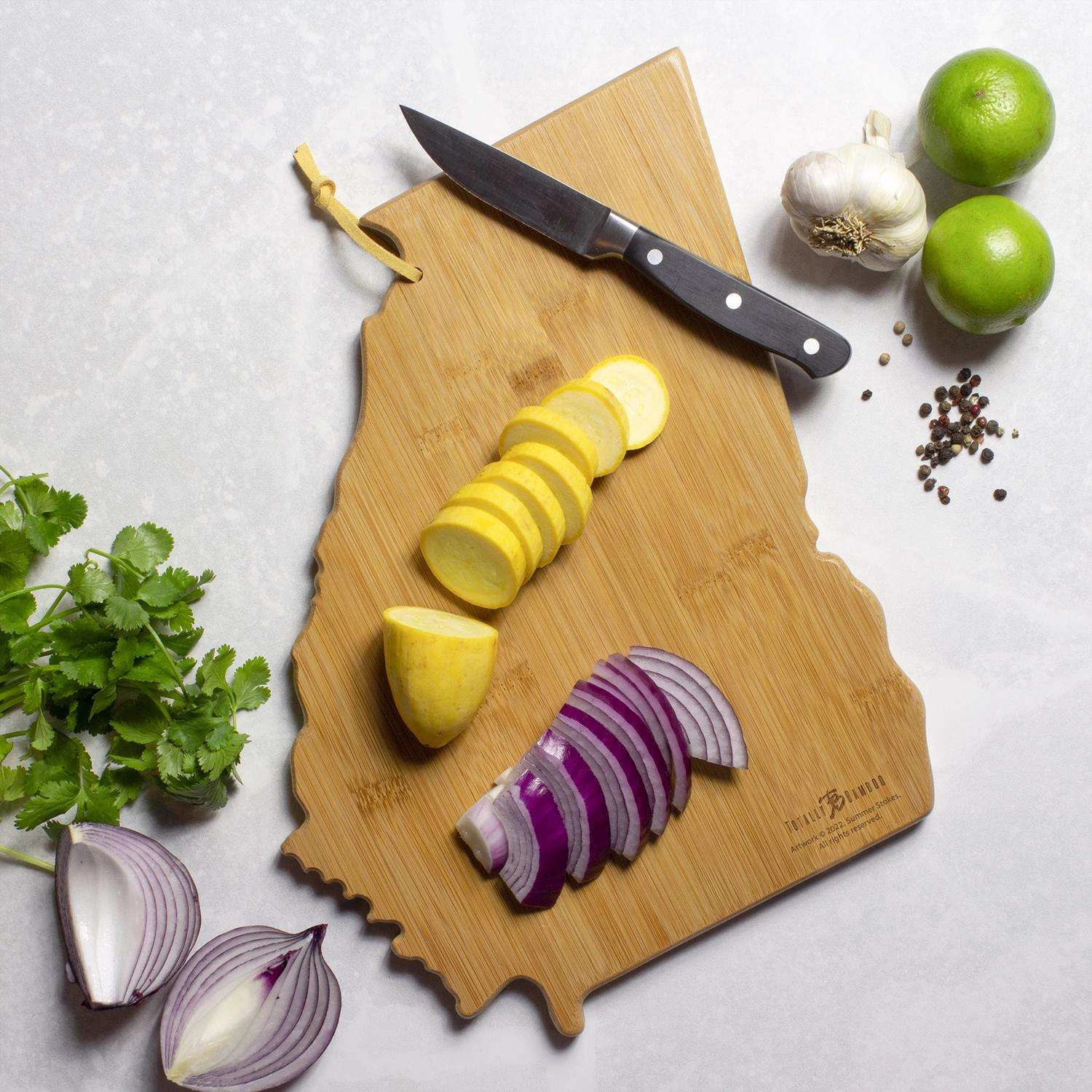 Totally Bamboo 11.75 In. L X 13.25 In. W X 0.6 In. Bamboo Georgia State Serving & Cutting Board 1 Pc - Image 7