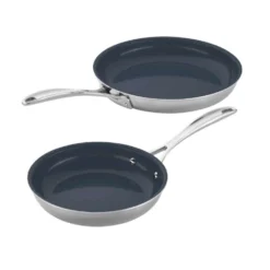 Zwilling J.A Henckels Clad CFX Ceramic/Stainless Steel Fry Pan Set Black/Silver