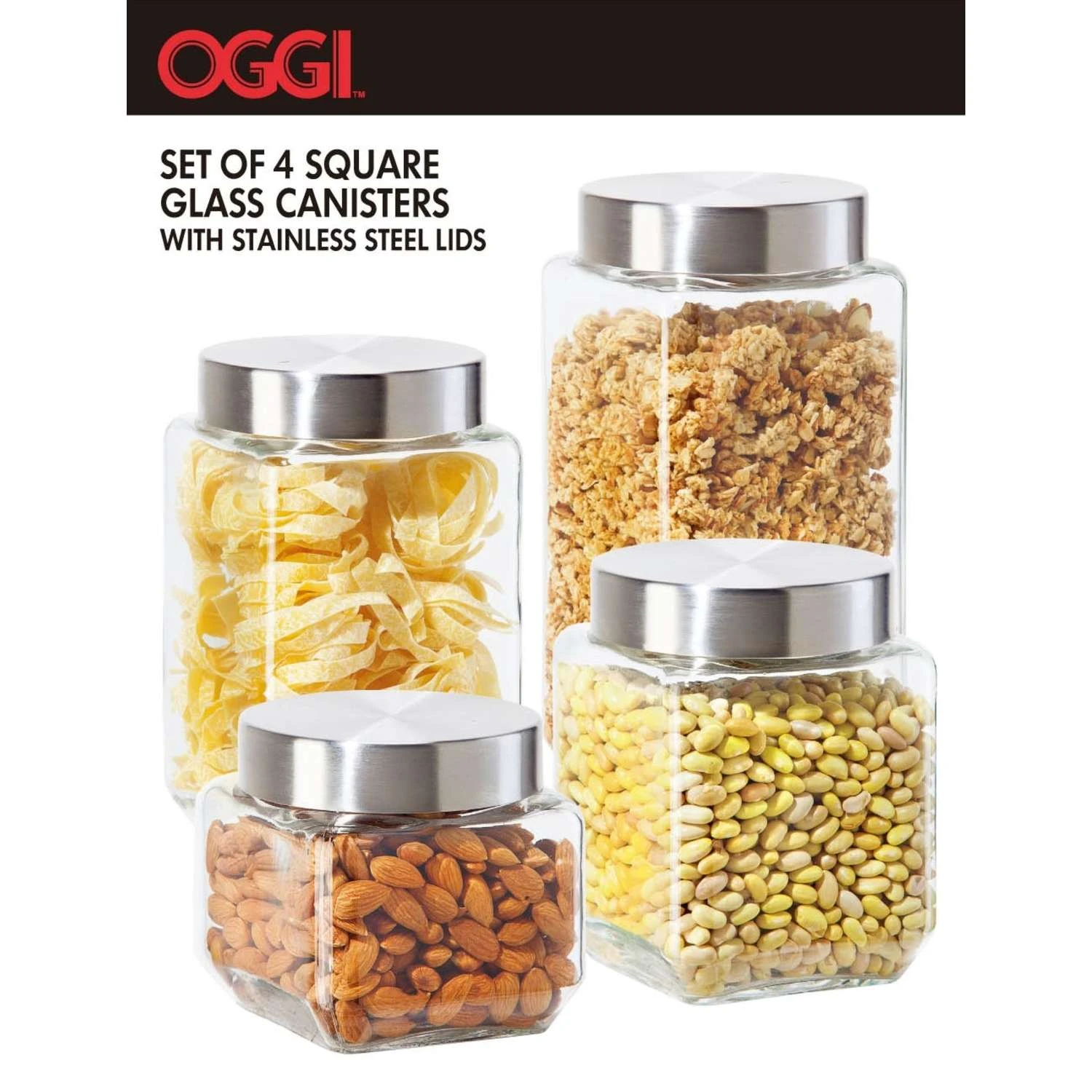 OGGI Clear Canister Set 4 Pk - Image 2