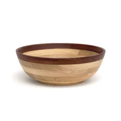 Lipper International Natural Rubberwood Two-Tone Salad Bowl 12 In. D 1 Pc