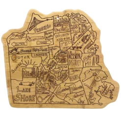 Totally Bamboo Destination 12.75 In. L X 10.75 In. W X 0.63 In. Bamboo Cutting Board