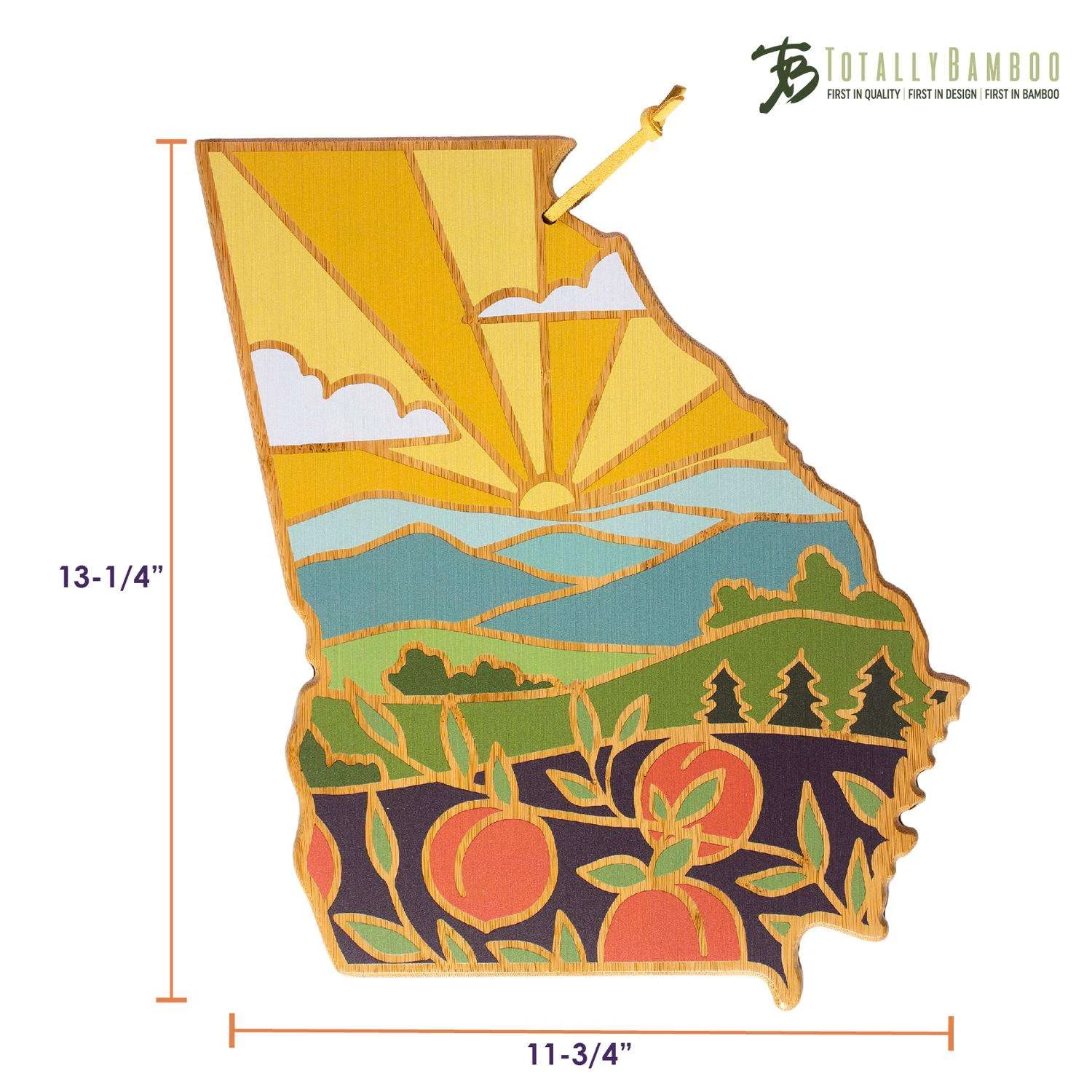 Totally Bamboo 11.75 In. L X 13.25 In. W X 0.6 In. Bamboo Georgia State Serving & Cutting Board 1 Pc - Image 3