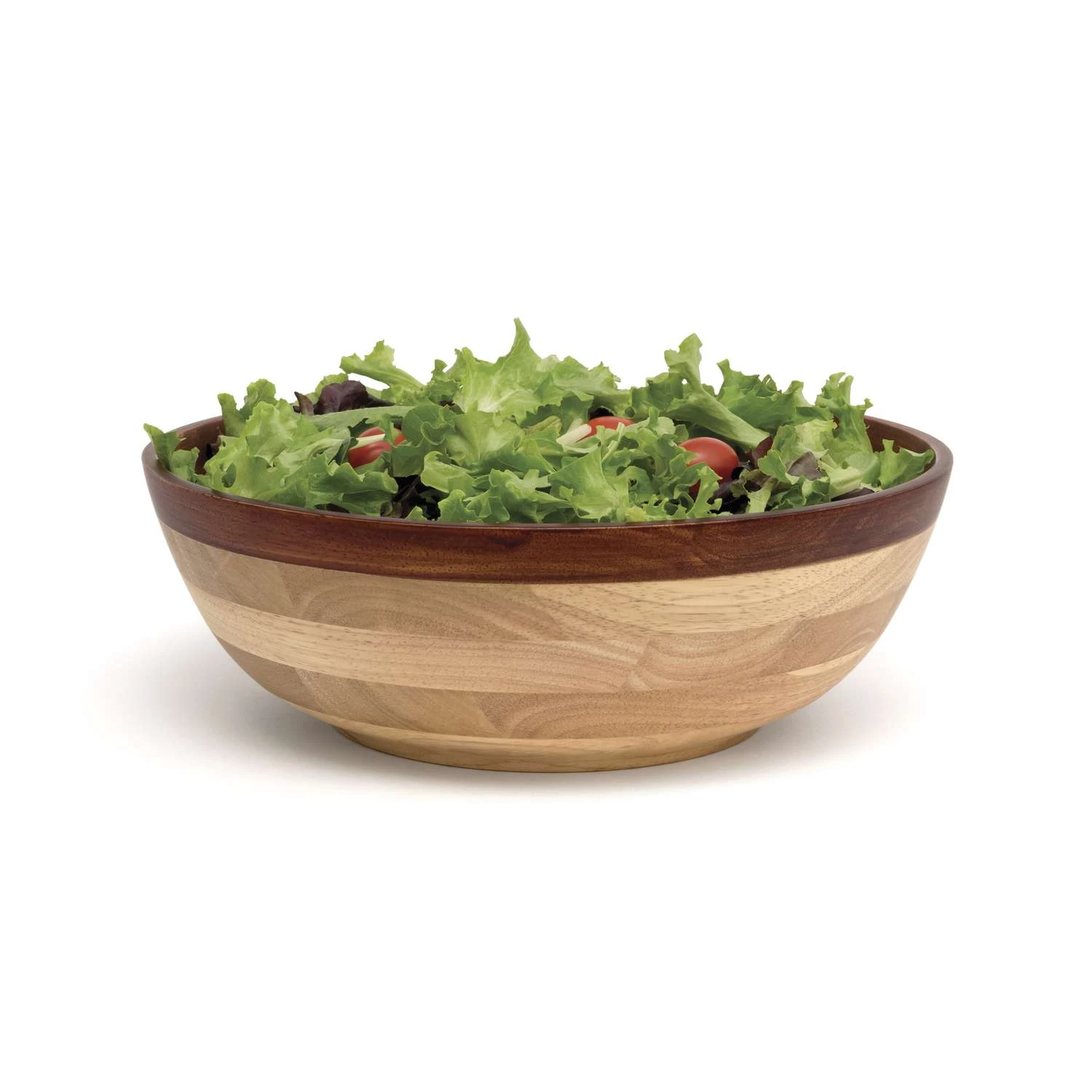 Lipper International Natural Rubberwood Two-Tone Salad Bowl 12 In. D 1 Pc - Image 2