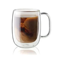 Zwilling J.A Henckels Sorrento Clear Glass Double Wall Coffee Mug 2 Pk