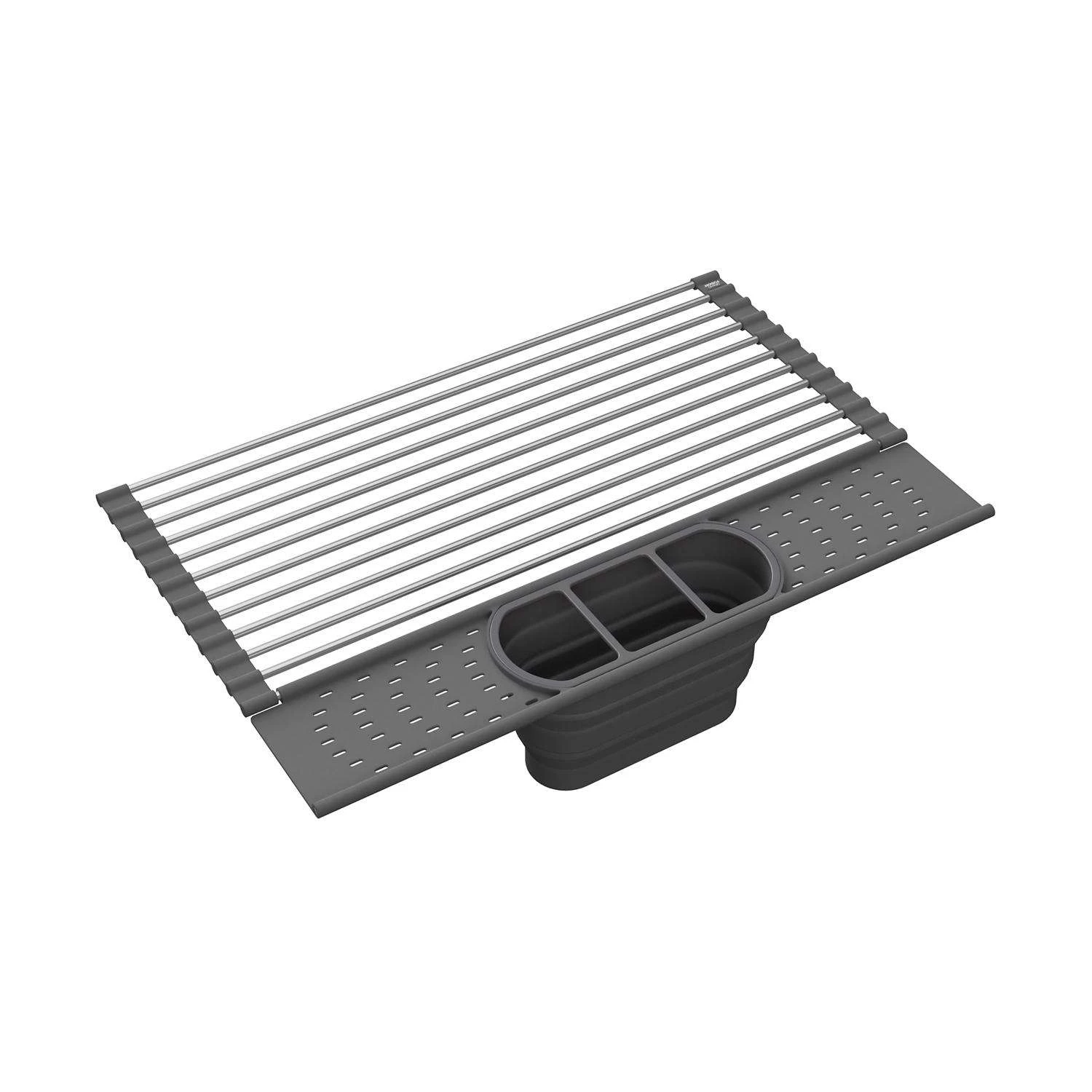 Grand Fusion 20 In. L X 13.2 In. W Gray Stainless Steel Dish Rack