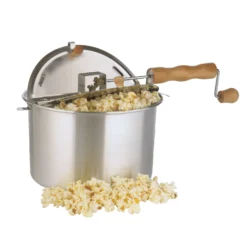 Whirley Pop Aluminum Stove Top Popcorn Popper 16.5 In. 6 Qt Silver
