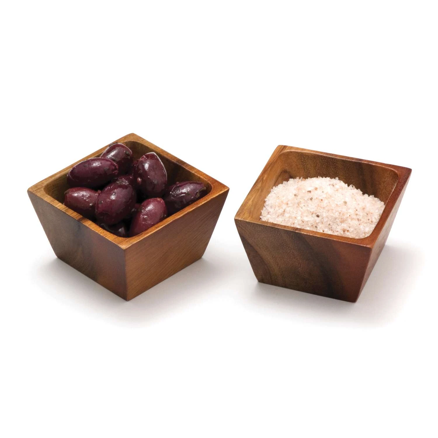 Lipper International Natural Acacia Wood Pinch Square Bowls 2 Pc - Image 3