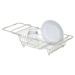 IDesign Classico 16.25 In. L X 8.75 In. W X 4 In. H Silver Steel Dish Drainer