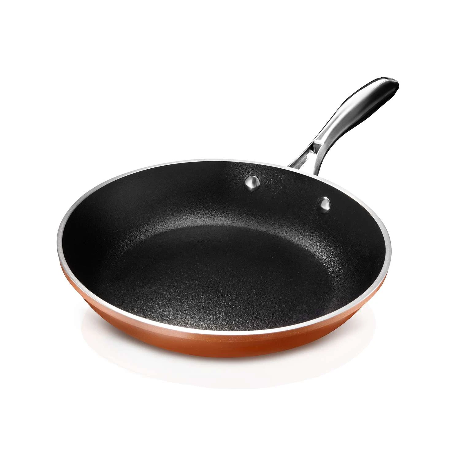 Gotham Steel Copper Cast Ceramic/Titanium Fry Pan 10 In. Black/Orange