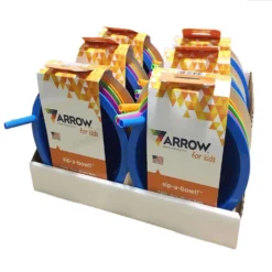 Arrow Home Products Assorted Plastic Bowl Bowl W/Straw 4 Pk