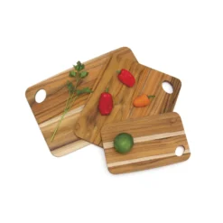 Lipper International 13.75 In. L X 9.5 In. W Teak Wood Cutting Board Set