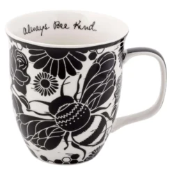 Karma Gifts Boho Black/White Ceramic Bee Mug 3.7 In. D 1 Pk