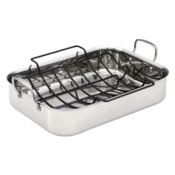 Anolon Tri-Ply Clad Stainless Steel Roaster With Rack Silver