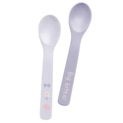 Stephen Joseph Gray/Lavender Silicone Elephant Spoon 2 Pc