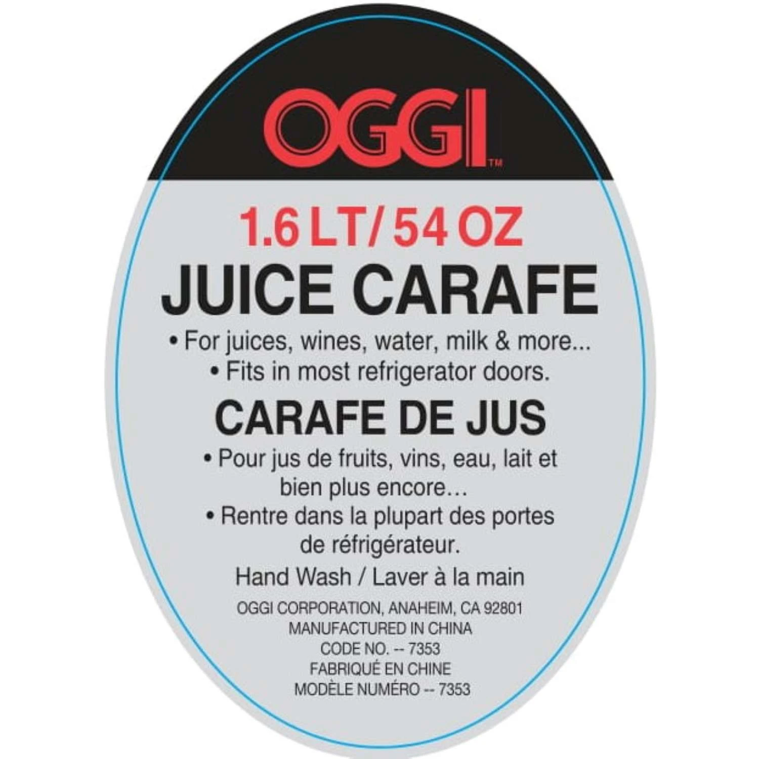 OGGI 54 Oz Red Plastic Fresh Pitcher 4.25 In. D 1 Pc - Image 2