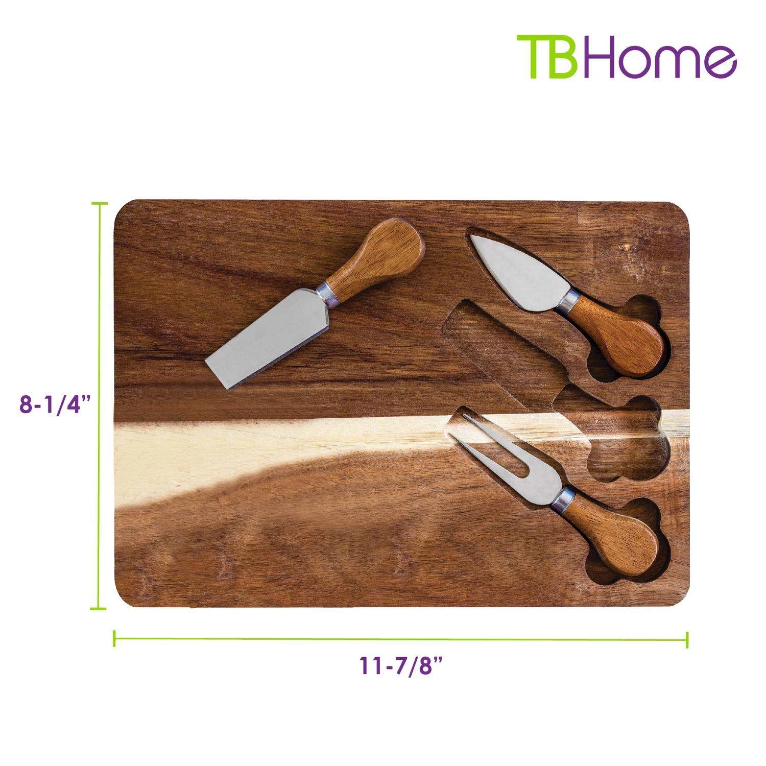 Totally Bamboo TB Home 11.88 In. L X 8.25 In. W X 0.71 In. Acacia Wood Cheese Cutting Board - Image 3