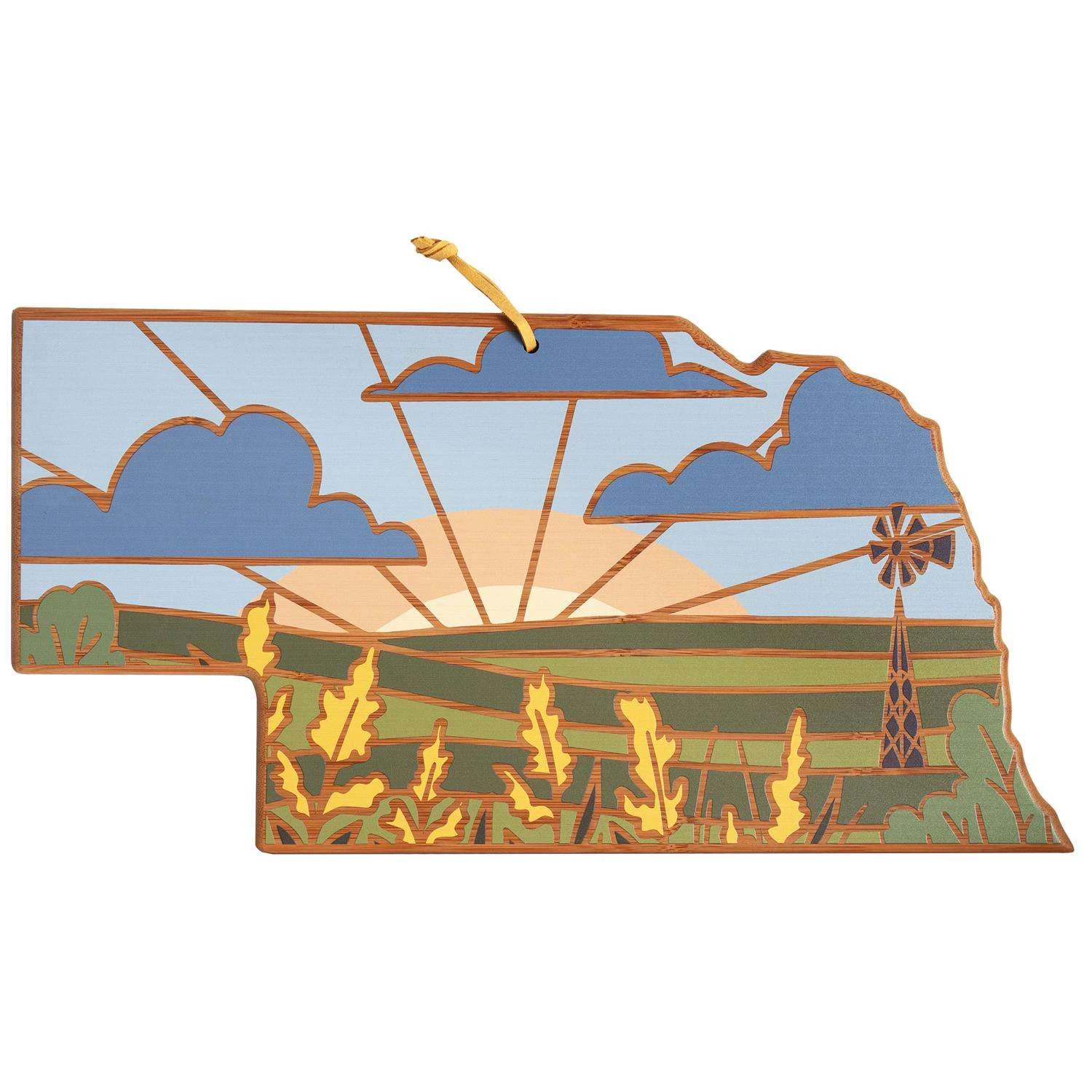 Totally Bamboo 18 In. L X 9 In. W X 1 In. Bamboo Nebraska Serving & Cutting Board 1 Pk