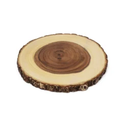 Lipper International Natural Acacia Wood Slab Board With Bark 12 In. D 1 Pc